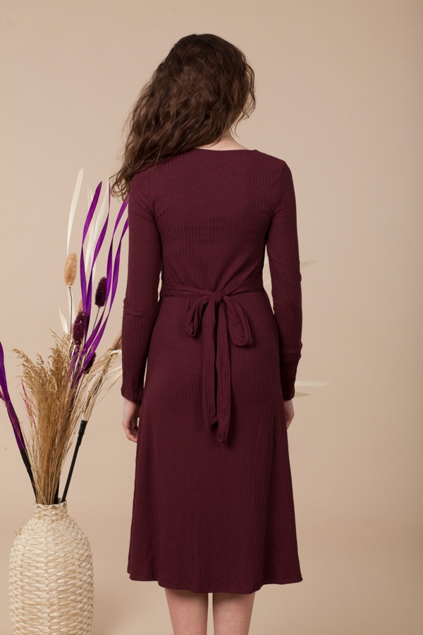 Belden Kemerli Uzun Elbise1